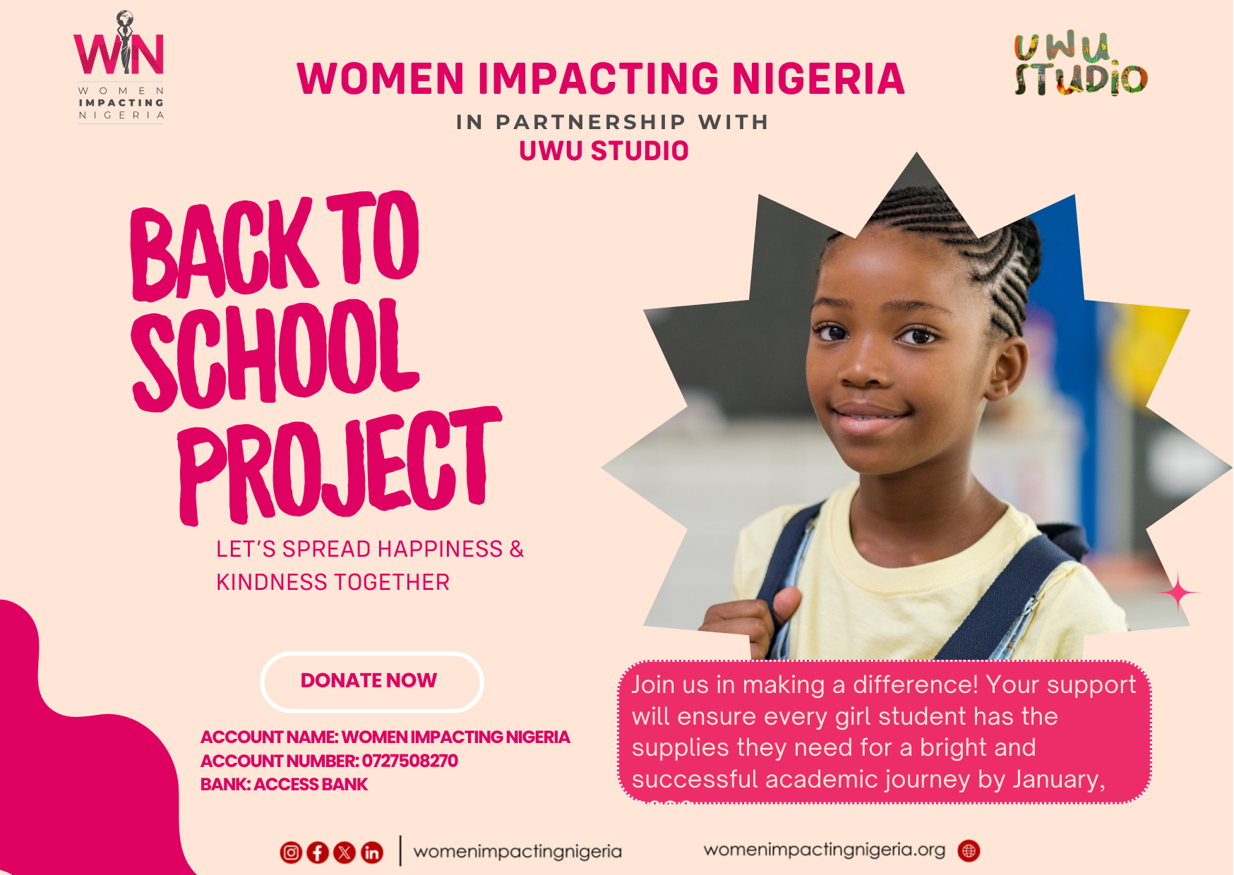 Back-to-School Project: Help Send 50 Girls Back to School