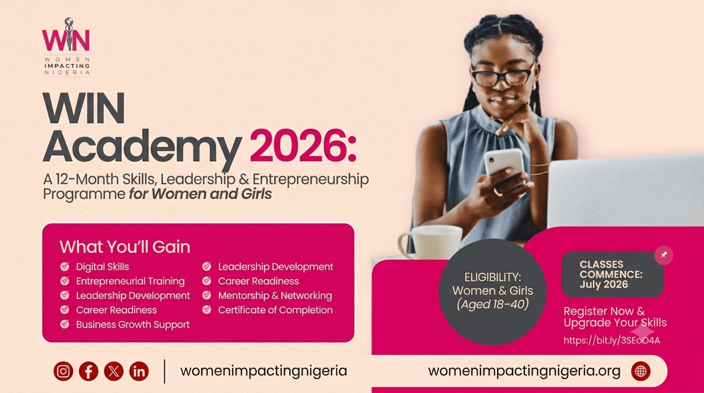 Women Impacting Nigeria Launches WIN Academy: a 12-Month Skills, Leadership and Entrepreneurship Program for Women and Girls
